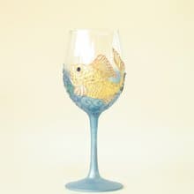 Gold Fish Wine Glass Hand-painted