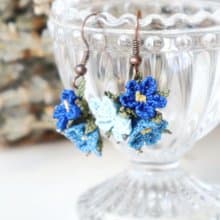 PREMIUMレースのピアス【ブーケ】オーシャンブルー