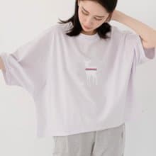MIT有機棉飛鼠五分袖居家服-麻花粉紫