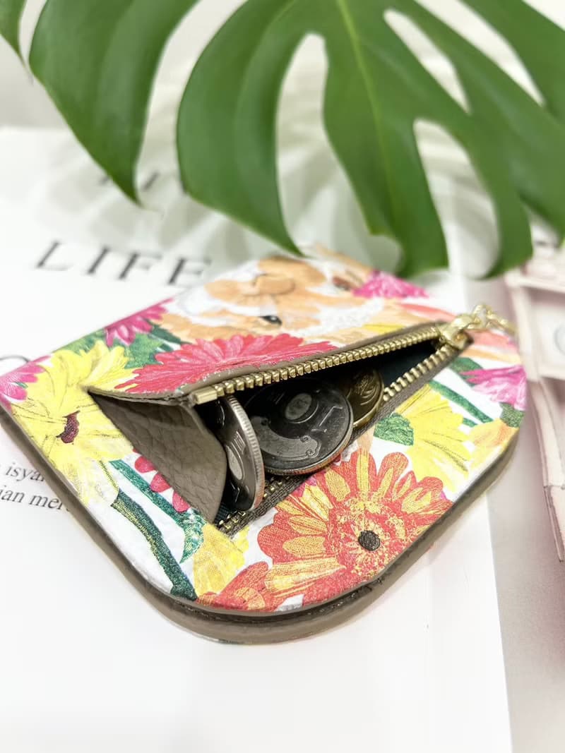 真皮【對摺錢包】 兔子 短夾 錢包 零錢包 皮包 輕薄 情人節禮物