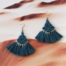 馬拉喀什 編織耳環 深土耳其藍