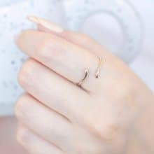 純銀貪食蛇戒指 可調式戒指