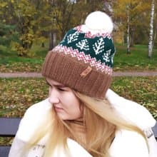 Warm womens hand-knitted hat | レディース帽子