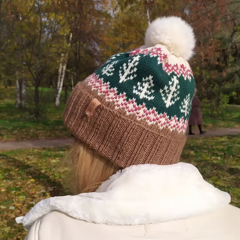 Warm womens hand-knitted hat | レディース帽子