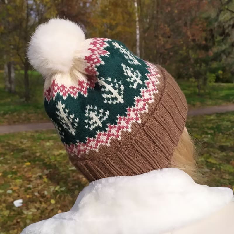 Warm womens hand-knitted hat | レディース帽子