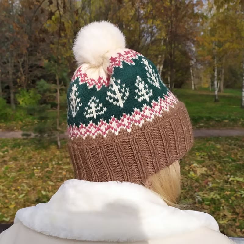 Warm womens hand-knitted hat | レディース帽子