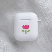 療愈系小花AirPods 1/2/3/Pro TPU收納盒 白色保護套 可來圖定製