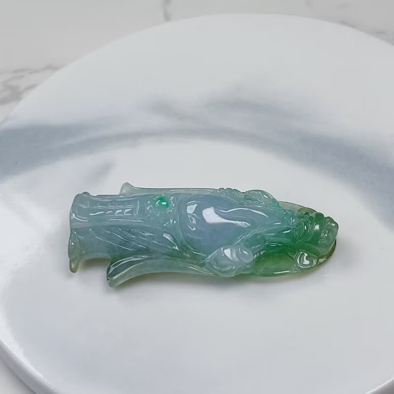 【招財進寶】冰種三彩翡翠財神爺項鍊 | 天然緬甸A貨翡翠 | 送禮