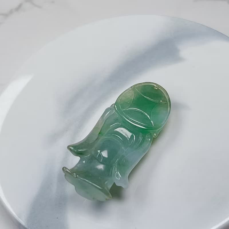 【招財進寶】冰種三彩翡翠財神爺項鍊 | 天然緬甸A貨翡翠 | 送禮
