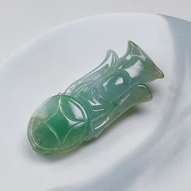 【招財進寶】冰種三彩翡翠財神爺項鍊 | 天然緬甸A貨翡翠 | 送禮