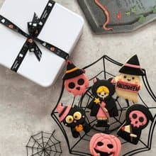萬聖節餅乾 。貓魔女6片裝套組。S-cookie原創