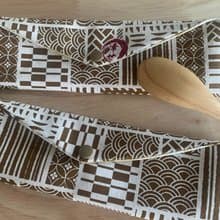 文青風環保純棉筷袋 祈福夏祭 卡其黃 日本 潮物 收納 手作餐具袋