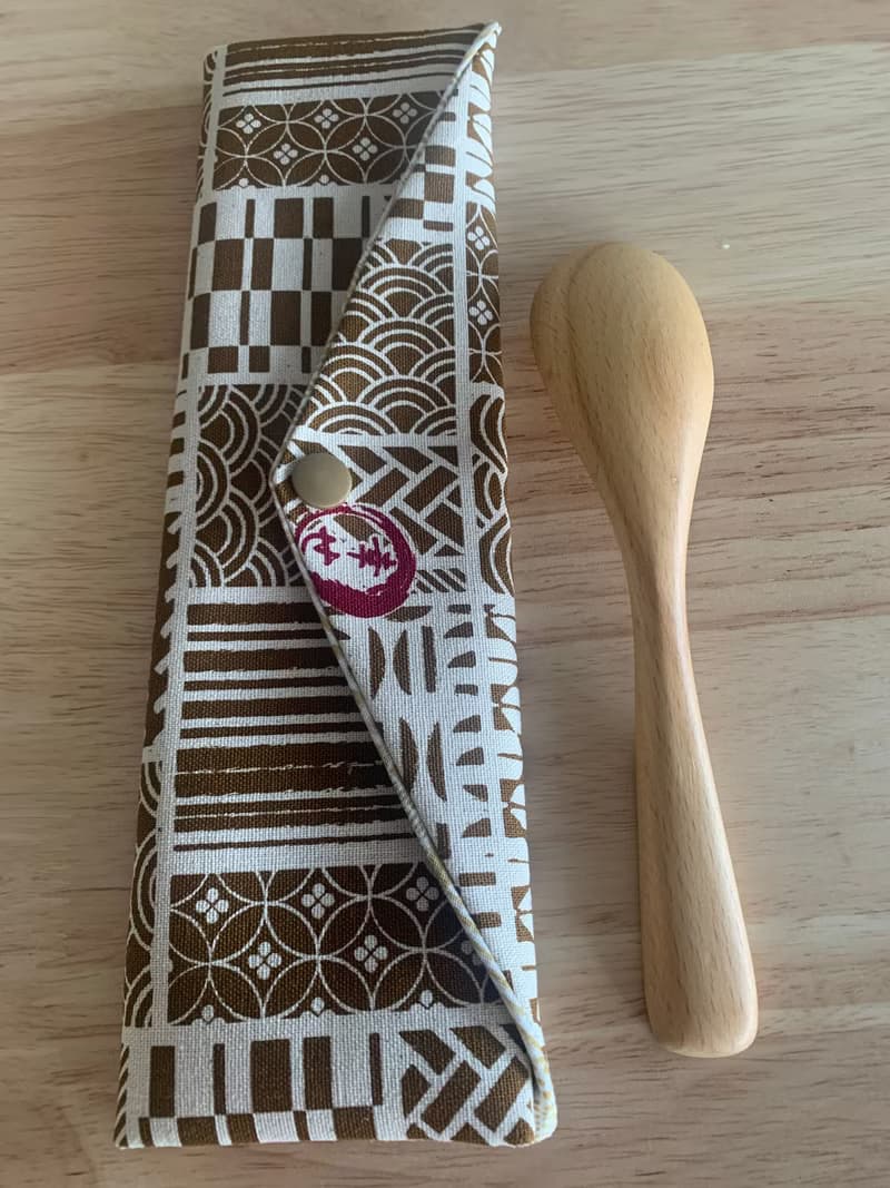 文青風環保純棉筷袋 祈福夏祭 卡其黃 日本 潮物 收納 手作餐具袋