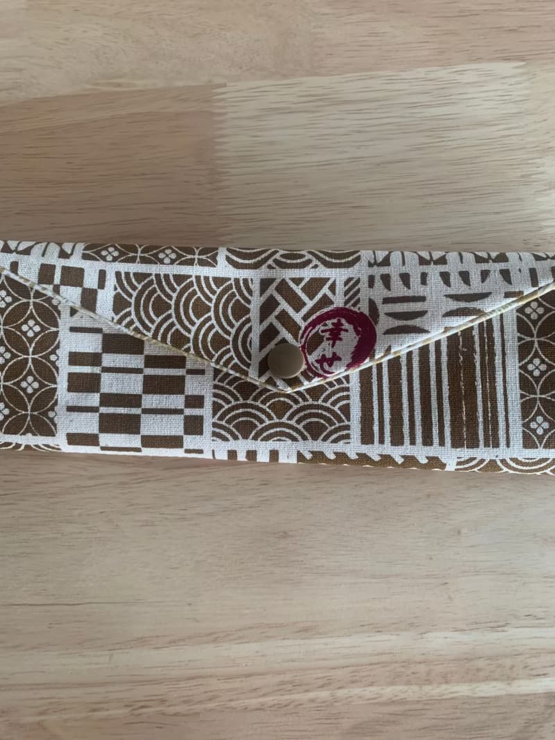 文青風環保純棉筷袋 祈福夏祭 卡其黃 日本 潮物 收納 手作餐具袋