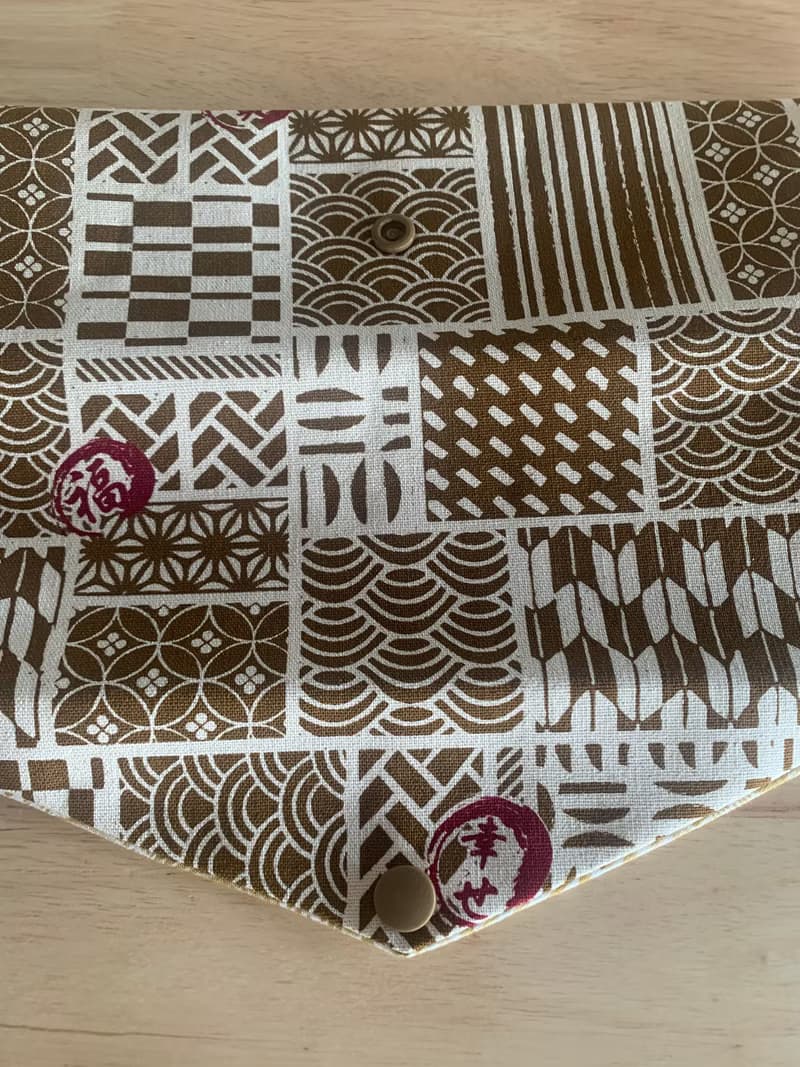 文青風環保純棉筷袋 祈福夏祭 卡其黃 日本 潮物 收納 手作餐具袋