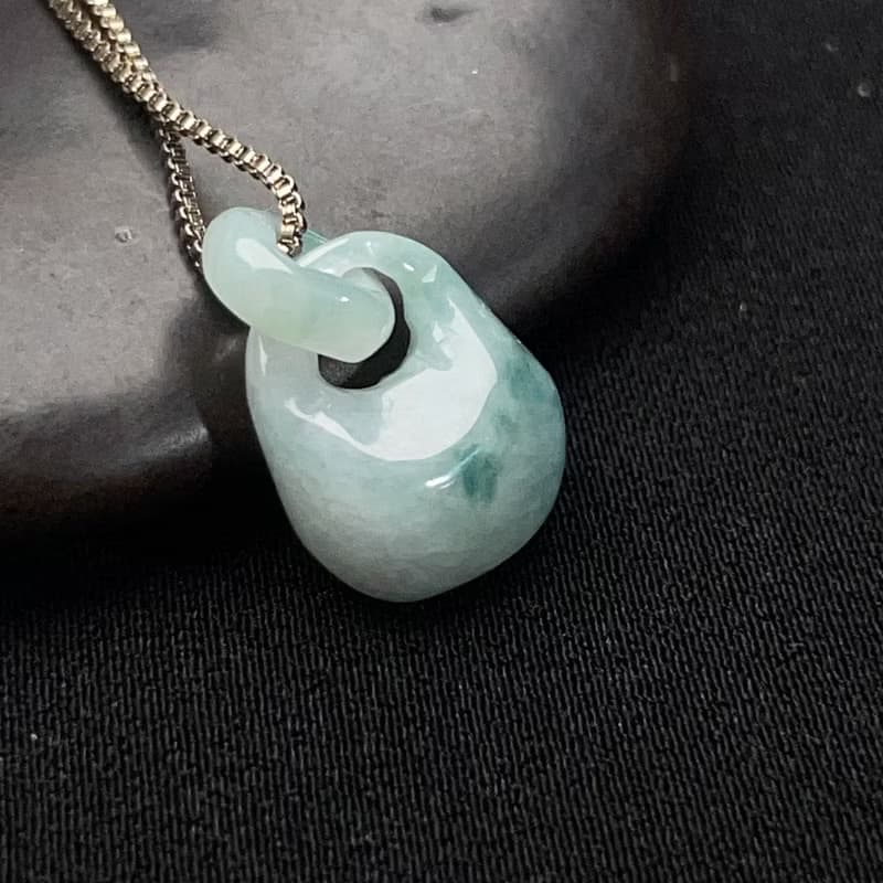 【稱心如意】冰種飄花翡翠秤心項鍊 | 天然緬甸玉翡翠A貨 | 送禮