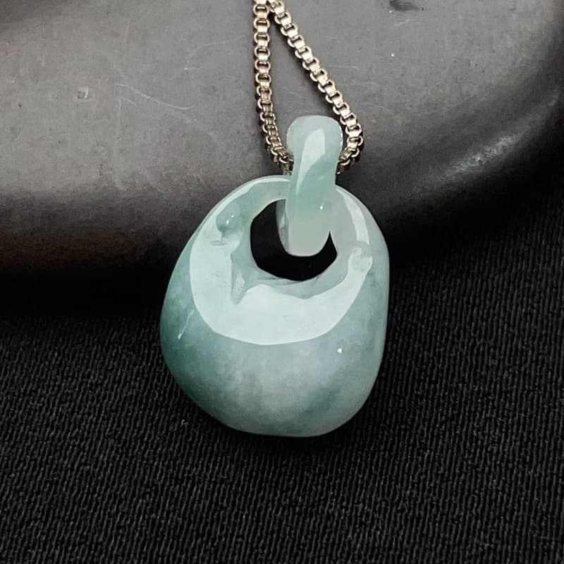 【稱心如意】冰種飄花翡翠秤心項鍊 | 天然緬甸玉翡翠A貨 | 送禮