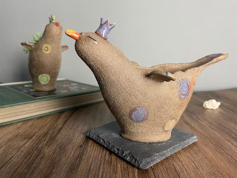 小鳥多肉植栽花器