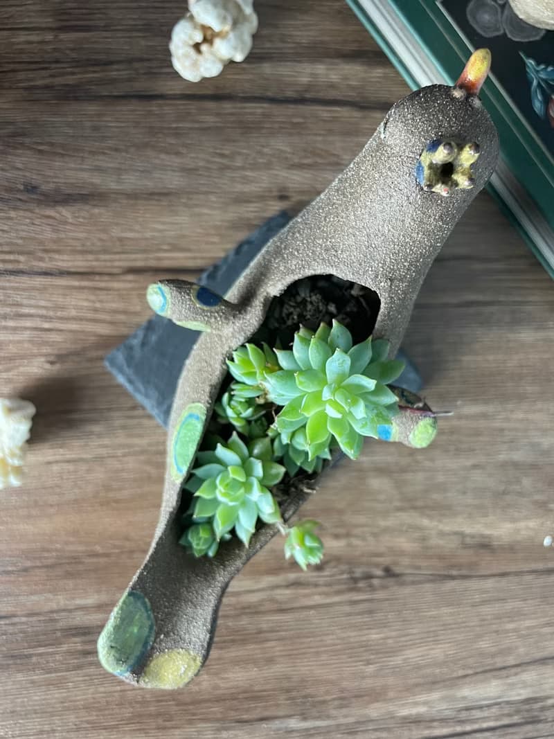 小鳥多肉植栽花器