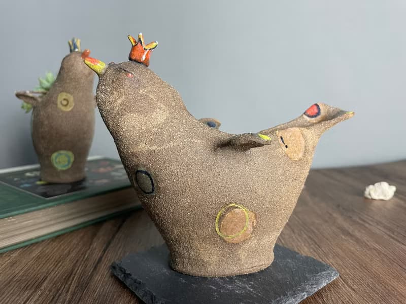 小鳥多肉植栽花器