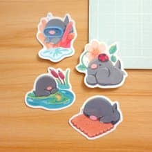 【防水貼紙】珊瑚, 瓢蟲, 湖邊, 餅乾 | 地鼠鼠路易