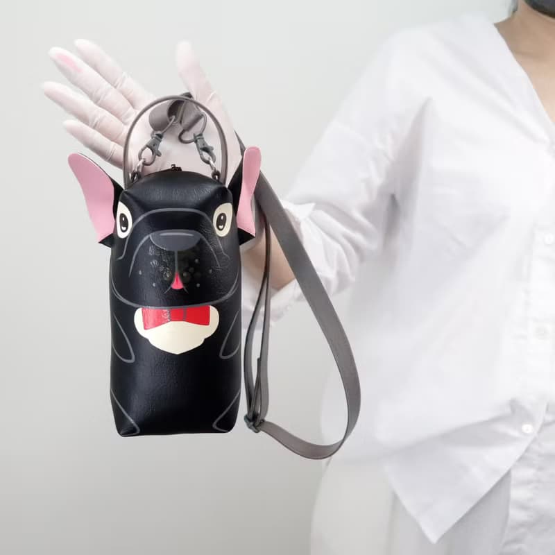 【雙11折扣】Black French Bulldog pencil pouch bag,make up case.Bag for every day esse