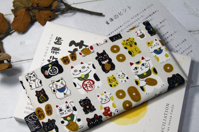 【Gi LAI】10*20Cm開運紅包袋 存摺袋-七福神招財貓