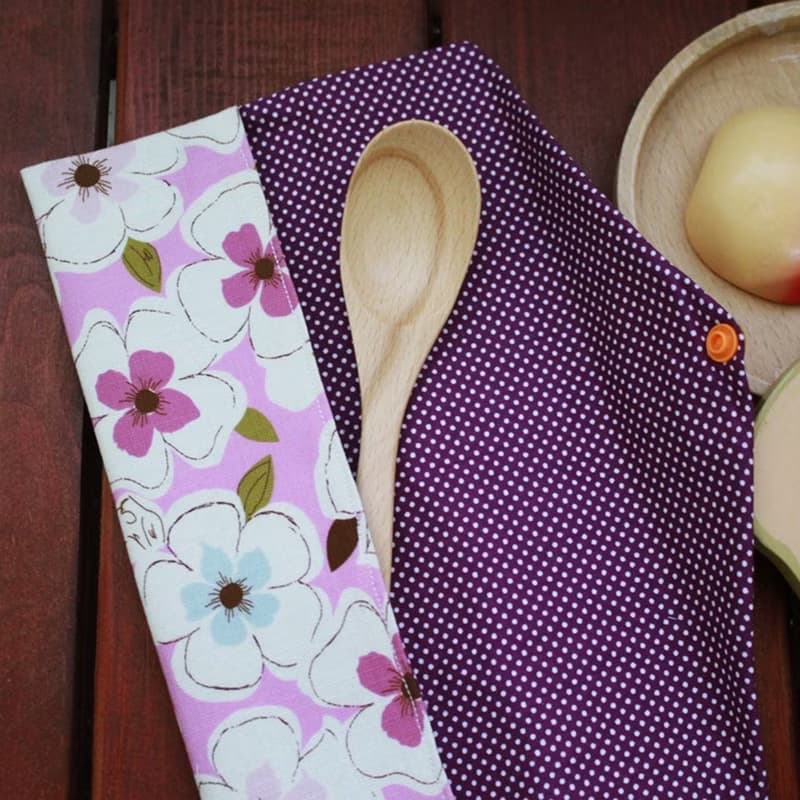 文青風環保筷袋 ~美美花兒 粉嫩紫 收納包.環保筷袋.手作餐具袋.交換禮物.環保.可愛動物