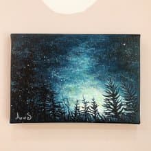 夜晚星空 手繪訂製 生日禮物 情人節 無框畫 禮物