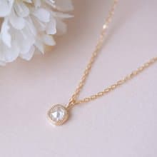 White magnolia Petal Diamond Necklace