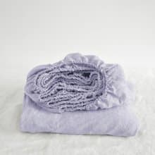 Pastel lavender linen fitted sheet / Softened linen bed sheet / Deep pocket