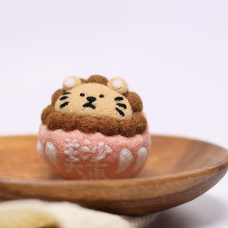 獅子 達摩 不倒翁 福神 鑰匙圈 吊飾 生日禮物 送禮 羊毛氈
