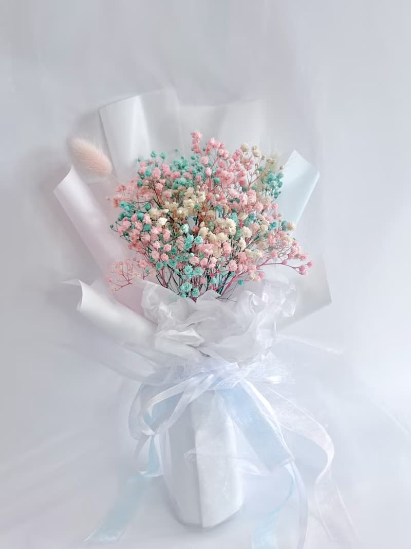 滿天星乾花花束 乾花花束 畢業花