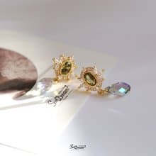 晨曦光影水晶耳環【耳針款 | 蚊香耳夾】水晶耳環 水晶耳夾