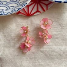 美國銅線櫻花耳環、耳環、耳夾