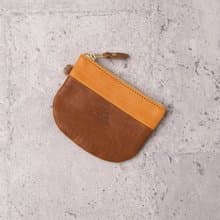 拼色半圓錢包 Semicircle Coin Purse / 棕色 Brown