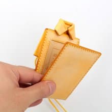 MOOS X WASOME ORIGAMI 植鞣牛革 全人手縫製 證件套 (黃色)