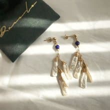 古典邂逅 青金石珍珠耳環 14K Gold-Filled