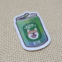 柴犬啤酒-防水車貼-行李箱貼紙_防水貼紙