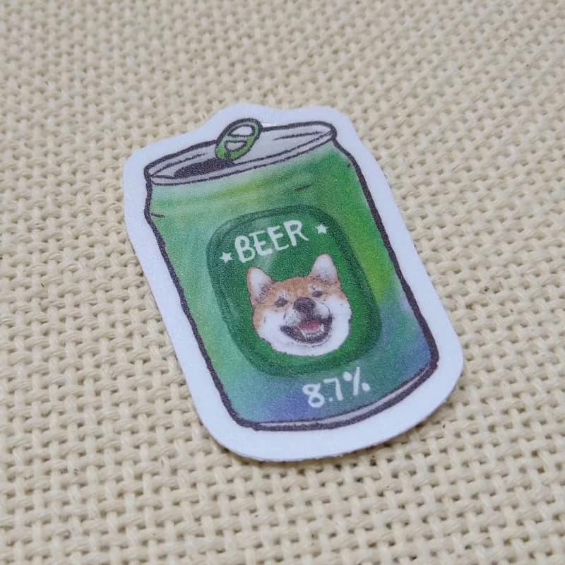 柴犬啤酒-防水車貼-行李箱貼紙_防水貼紙