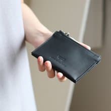 double mini wallet : black