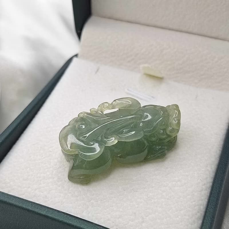 冰起膠 油清貔貅 吊墜 手牌 | 天然緬甸玉A貨翡翠