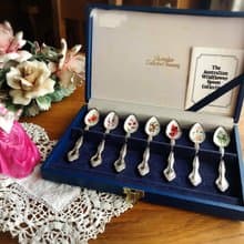 Vintage珍藏系列澳洲野花鍍銀匙七件組含原裝盒