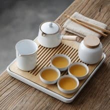 聞說|日式悅白簡約茶壺茶具套裝