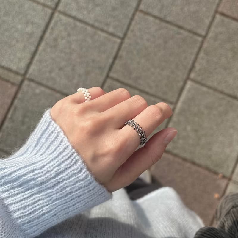 波光粼粼 編織戒指 2色