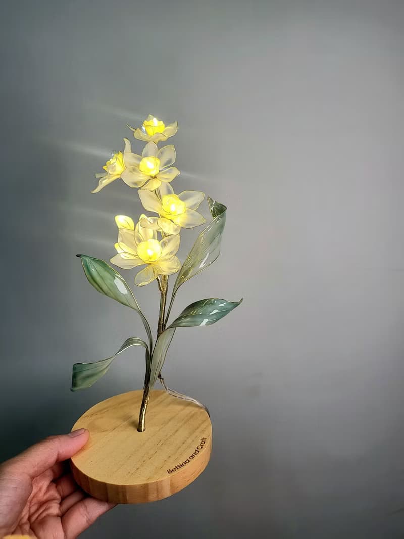 水仙花•沾浸藝術花燈【閒逛花間系列】。小夜燈。生日禮物