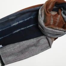 【快速出貨】喀什米爾專櫃設計梭織工藝羊絨灰藍圍巾披肩頂級精品