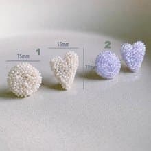 圓圈心心珠仔刺繡耳環
