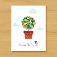 手工捲紙卡片 _療癒小盆栽 Always Be Happy - 生日卡、感謝卡