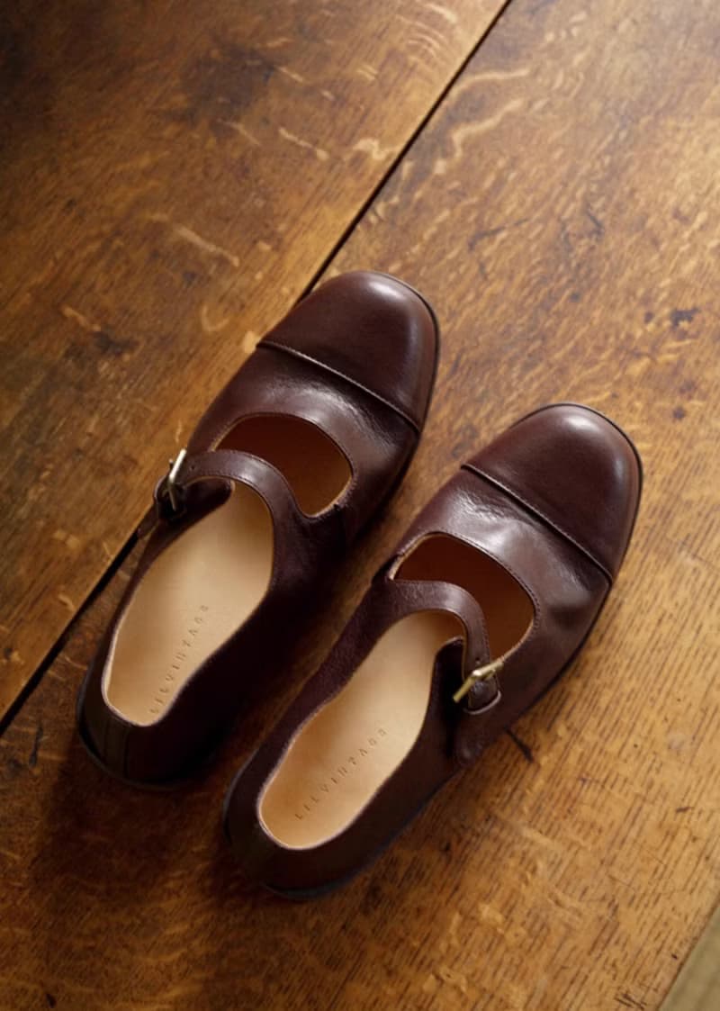 柔軟輕盈 復古羊皮瑪莉珍 手工製 巧克力色 手工製